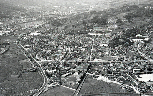 상공에서 본 동래읍내 전경(1960년대)